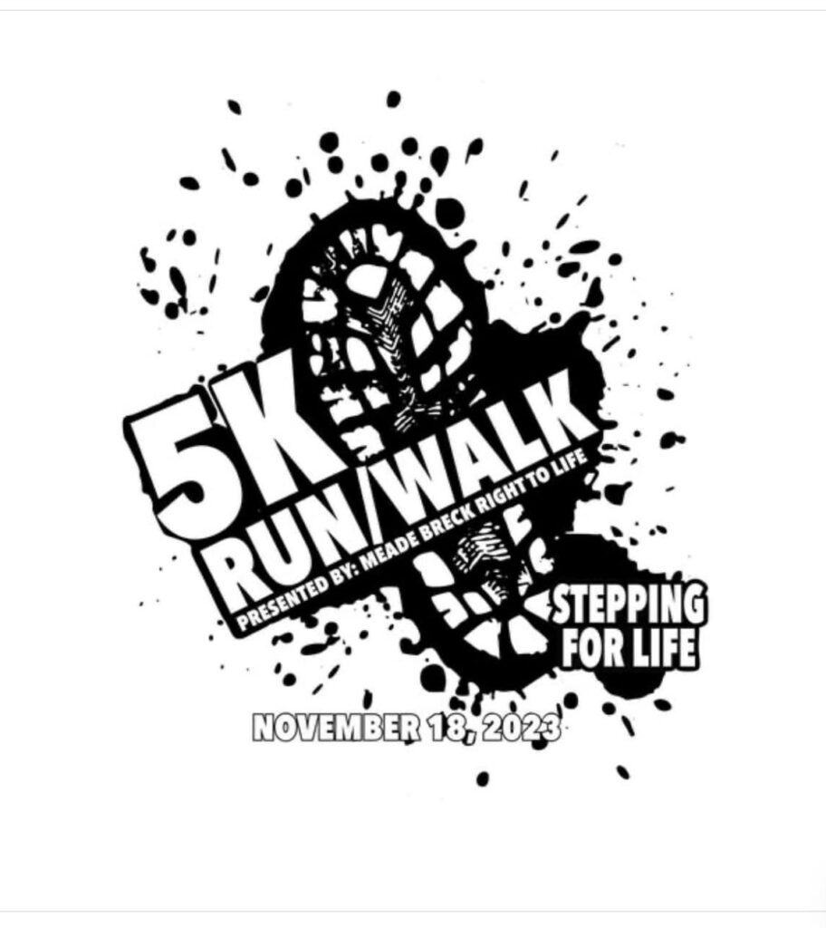 A black and white image of the 5 k run walk logo.