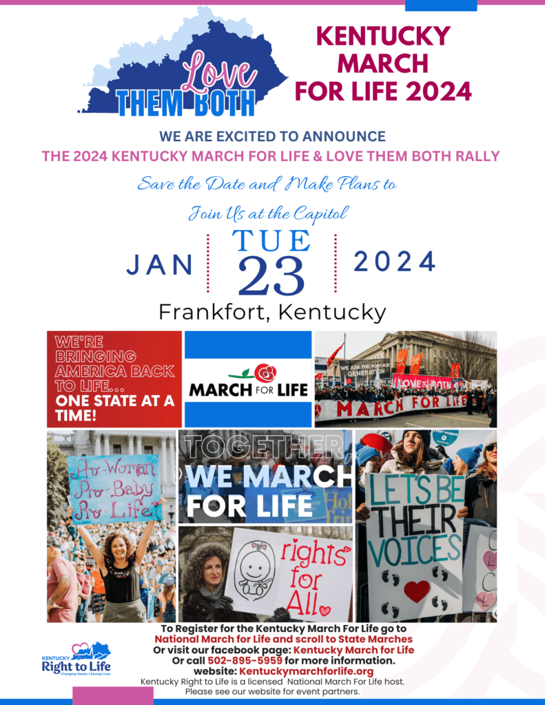 Kentucky march for life 2020 flyer.