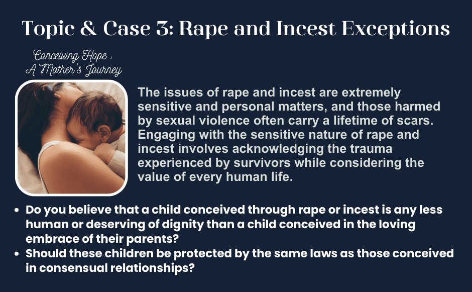 A slide about rape and incest exceptions.